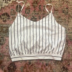 Vertically stripped black and white Zara cropped top—size medium